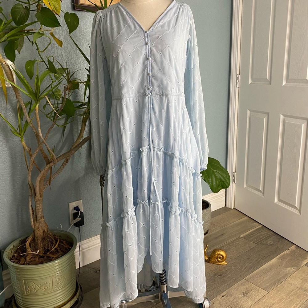 Rachel Parcell Blue Lace Dress XS-maternity friendly